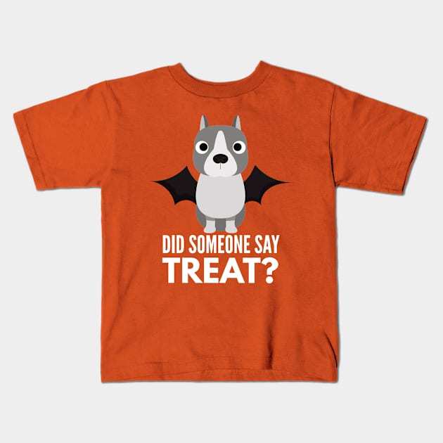 American Staffordshire Terrier Halloween Trick or Treat Kids T-Shirt by DoggyStyles